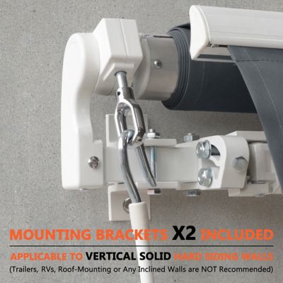 Image showing 2 th Veikous 8 x 7ft. Manual Patio Retractable Awnings, Gray