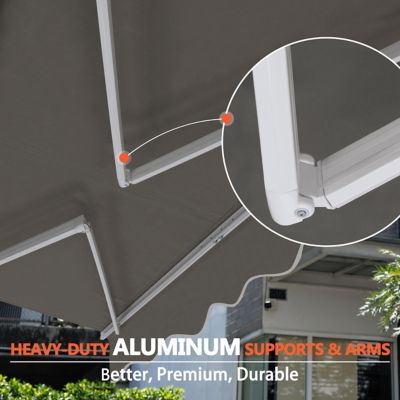 Image showing 6 th Veikous 8 x 7ft. Manual Patio Retractable Awnings, Gray