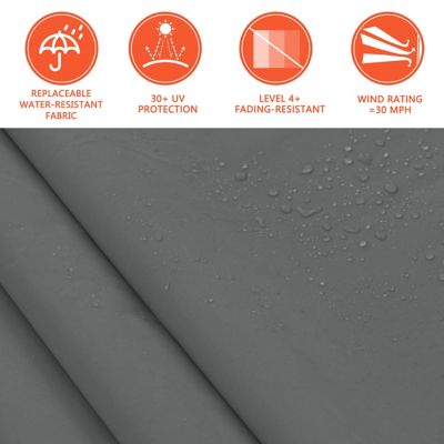 Image showing 7 th Veikous 8 x 7ft. Manual Patio Retractable Awnings, Gray