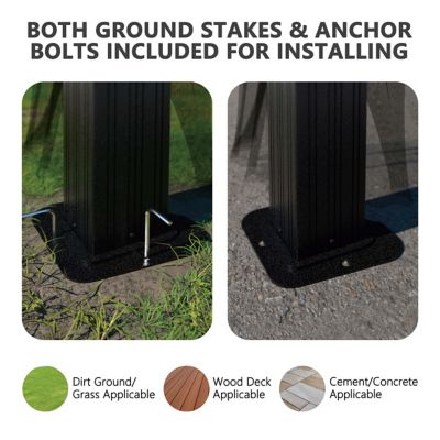 Image showing 9 th Veikous 12 x 20ft. Aluminum Double Hardtop Gazebo with Black Netting