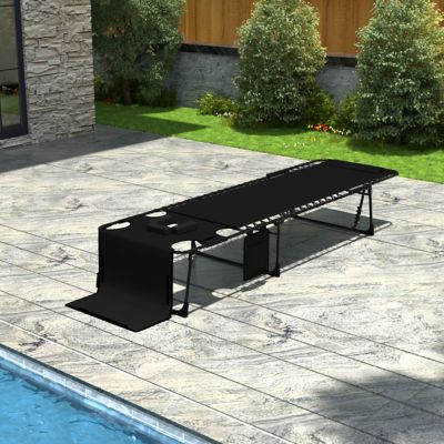 Veikous Outdoor Lounge Chair Chaise Lounge with Face Hole and Pillow
