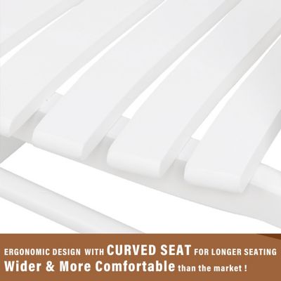 Image showing 6 th Veikous 3 pc. Wood Outdoor Rocking Chair Set with Curved Seat and High Backrest