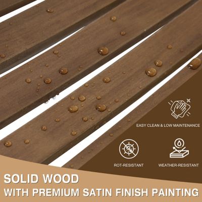 Image showing  3 pc. Wood Outdoor Rocking Chair Set with Curved Seat and High Backrest