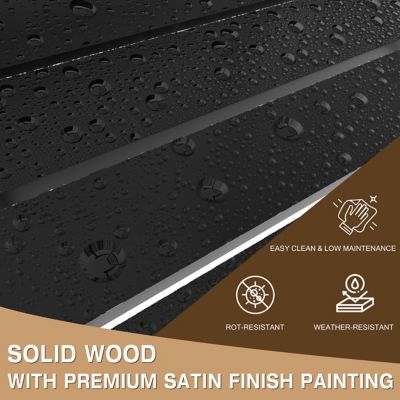 Image showing  3 pc. Wood Outdoor Rocking Chair Set with Curved Seat and High Backrest