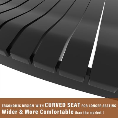 Image showing  3 pc. Wood Outdoor Rocking Chair Set with Curved Seat and High Backrest