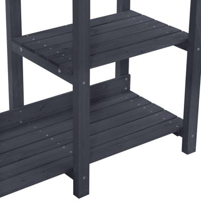 Image showing 9 th Veikous Garden Potting Bench Wood Table with Stainless Sink and Drawer, Gray, 47.9 in.