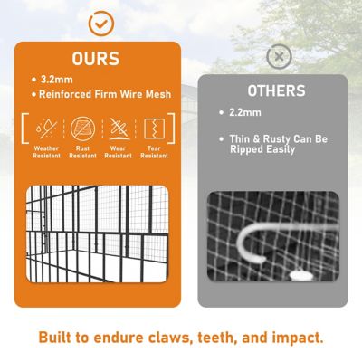 Image showing 5 th Veikous 6 x 10ft. Walk-In Chicken Pen for 15-Chickens, Galvanized Metal Roof Poultry Pen