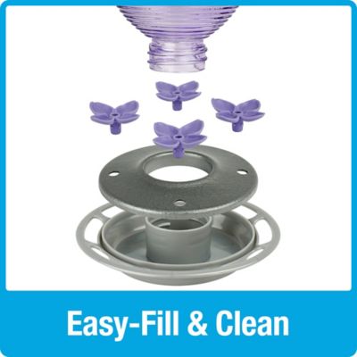 Image showing 7 th Nature's Way Lilac Dreams Antique Glass Hummingbird Feeder, 29 oz.