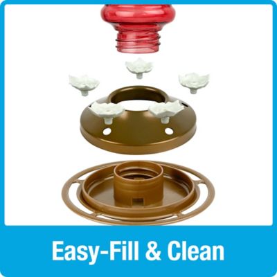 Image showing  Ruby Visions Antique Glass Hummingbird Feeder, 25 oz.