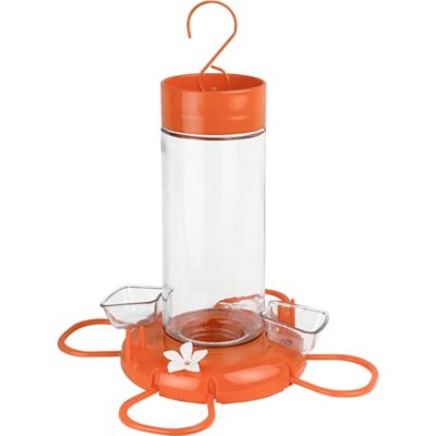 Nature's Way Orange Blossom Glass Oriole Feeder with Jelly Attachments, 30 oz.