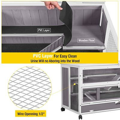 Image showing  Hamster/Guinea Pig Cage with Iron Frame, 11 sq. ft. Inner Space, White Frame