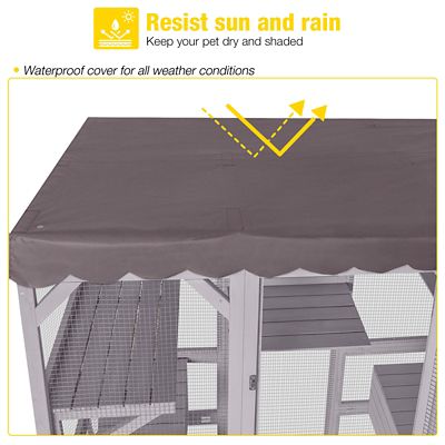 Image showing  Walk-In Large Cat Enclosure with Roof Tarp, Connects to Windows or Cat Doors