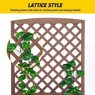 Image showing  Wooden Raised Bed Garden Planter, 62.2 in. x 12.2 in. x 47.2 in.