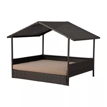 Huntley Pet Indoor/Outdoor Rattan and Wicker Elevated Pet Bed Outdoor Dog Beds