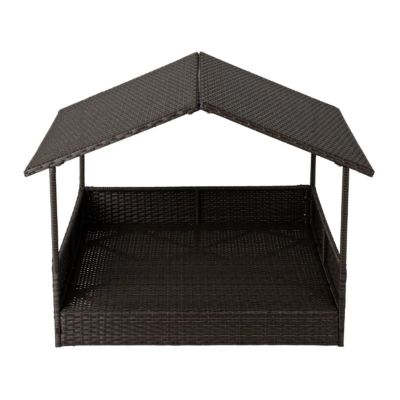 Image showing  Rattan Wicker Indoor Outdoor Cabana Raised Pet Bed
