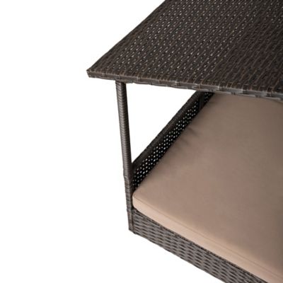 Image showing 6 th Huntley Pet Rattan Wicker Indoor Outdoor Cabana Raised Pet Bed