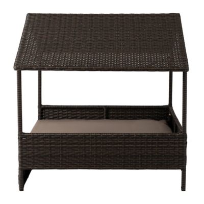 Image showing 8 th Huntley Pet Rattan Wicker Indoor Outdoor Cabana Raised Pet Bed