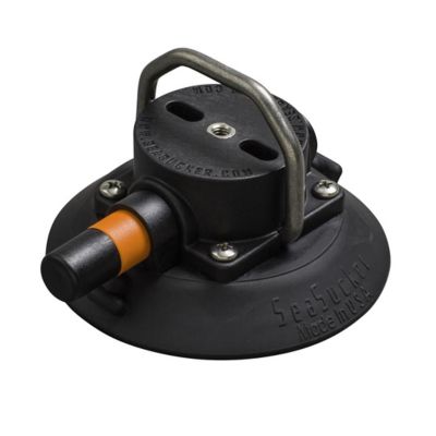 SeaSucker 4.5 in. Vacuum Mount with Flat D-Ring, Black, Use To Hold Ropes and Straps, VM1013B