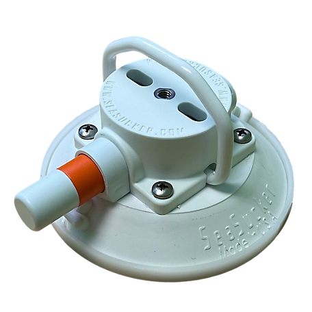 SeaSucker 4.5 in. Vacuum Mount with Flat D-Ring, White, Use to Hold Ropes and Straps, VM1013W