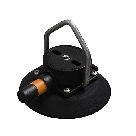 SeaSucker 4.5 in. Vacuum Mount with Pointed D-Ring, Black, VM1015B