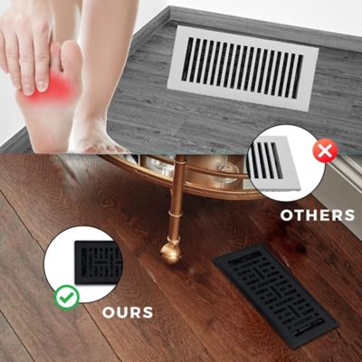 Image showing 8 th Sierra Grates Metro Steel Floor Register, 4 in. x 10 in. Cast Iron Black