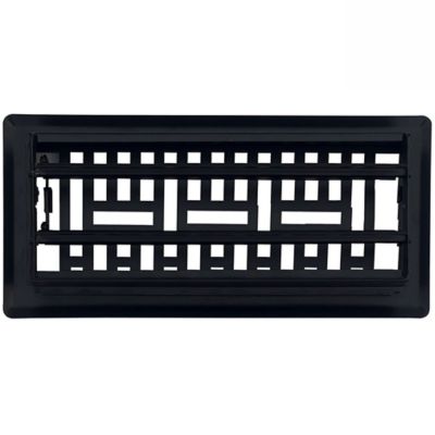 Image showing  Metro Steel Floor Register, 4 in. x 14 in. Cast Iron Black