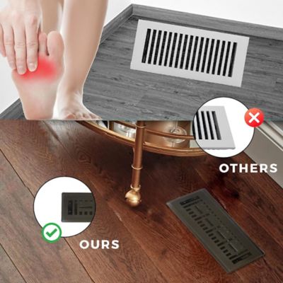 Image showing  Metro Steel Floor Register, 4 in. x 12 in. Metallic Bronze