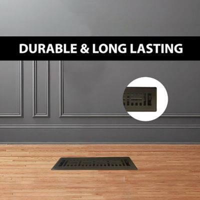 Image showing 5 th Sierra Grates Metro Steel Floor Register, 4 in. x 12 in. Metallic Bronze