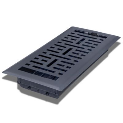 Image showing  Metro Steel Floor Register, 4 in. x 10 Granite Grey