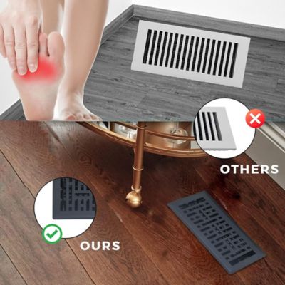 Image showing 6 th Sierra Grates Metro Steel Floor Register, 4 in. x 12 Granite Grey