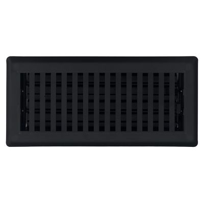 Sierra Grates Contemporary Floor Register, 4 in. x 10 in. Cast Iron Black