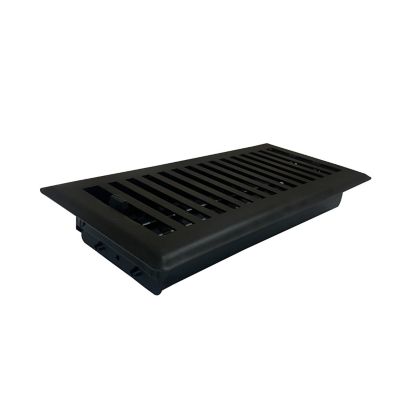 Image showing 6 th Sierra Grates Contemporary Floor Register, 4 in. x 10 in. Cast Iron Black