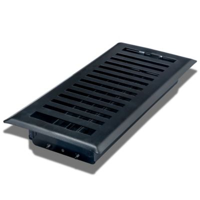 Image showing 7 th Sierra Grates Contemporary Floor Register, 4 in. x 10 in. Cast Iron Black