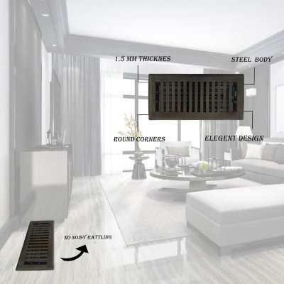 Image showing  Contemporary Floor Register, 4 in. x 10 in. Metallic Bronze