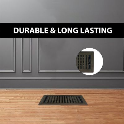 Image showing 6 th Sierra Grates Contemporary Floor Register, 4 in. x 10 in. Metallic Bronze