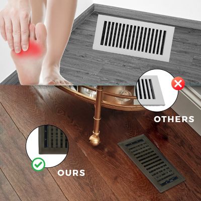 Image showing 7 th Sierra Grates Contemporary Floor Register, 4 in. x 10 in. Metallic Bronze