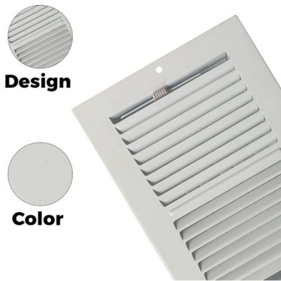 Image showing  2 Way Sidewall and Ceiling Register, 4 in. x 10 in. Glacier White