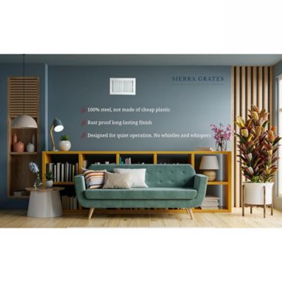 Image showing  2 Way Sidewall and Ceiling Register, 6 in. x 12 in. Glacier White