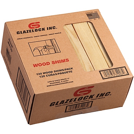 Glazelock Pine Wood Shims, 120 pk., Retail 8 in. x 1-1/4 in. x 3/8 in.