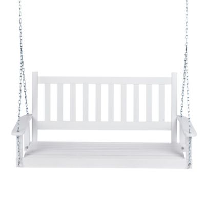 Image showing  4.5 ft. Outdoor Wooden Patio Porch Swing with Chains and Bench