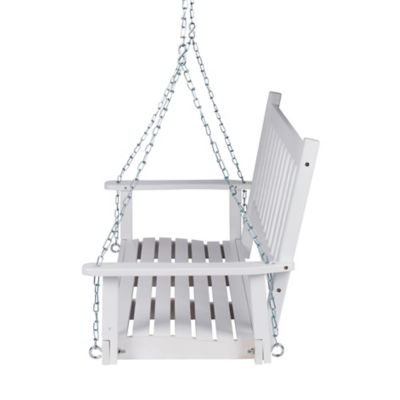 Image showing  4.5 ft. Outdoor Wooden Patio Porch Swing with Chains and Bench