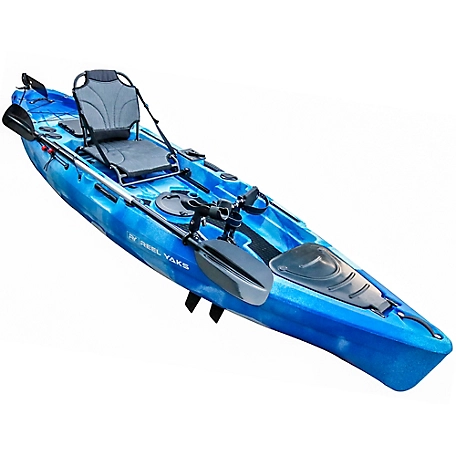 Reel Yaks 11ft Pedal Fin Drive Fishing Kayak sit or stand 500lbs Capacity, Suitable for Adults & Kids Pedal motor Pesca canoas