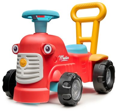 Image showing  Maurice Tractor Push Walker Ride-On Toy with Trailer for Toddlers, 1-3 Years, Red