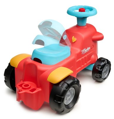 Image showing  Maurice Tractor Push Walker Ride-On Toy with Trailer for Toddlers, 1-3 Years, Red