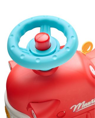 Image showing 5 th Falk Maurice Tractor Push Walker Ride-On Toy with Trailer for Toddlers, 1-3 Years, Red