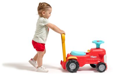 Image showing 8 th Falk Maurice Tractor Push Walker Ride-On Toy with Trailer for Toddlers, 1-3 Years, Red