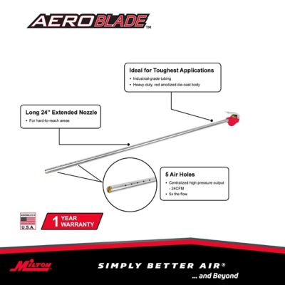Image showing  AeroBlade 24 in. Extension Reach Nozzle Blow Gun, Powerful Air Tool Filter, Radiator and Condenser Cleaner