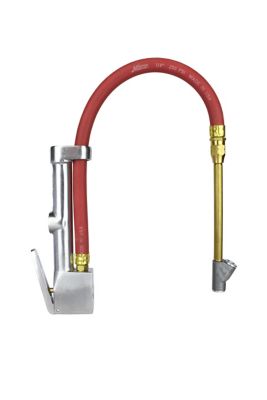 Milton Str Ft Dual Head Chuck Tire Inflator Gauge with Air Hose, PSI 10-160, Swivel Lock-On Chuck, 15 in. Hose