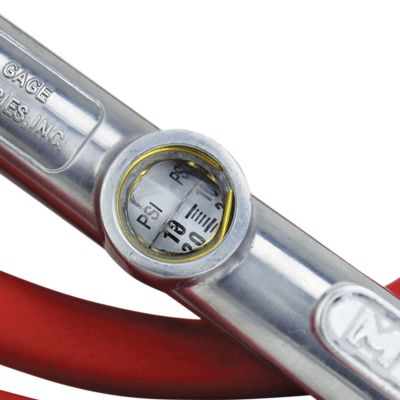 Image showing  Str Ft Dual Head Chuck Tire Inflator Gauge with Air Hose, PSI 10-160, Swivel Lock-On Chuck, 15 in. Hose