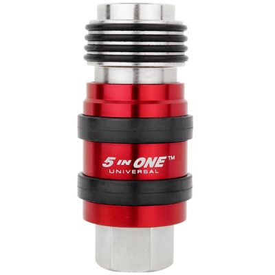 Image showing  5 In ONE Universal Air Coupler 1/4 in. FNPT Safety Exhaust Quick-Connect Industrial Coupler, 120 PSI